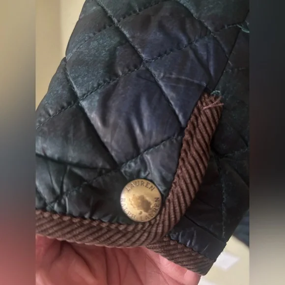 Ralph Lauren Navy and Brown Quilted Puffer Coat - Picture 10 of 13